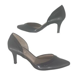 LifeStride Saldana Black Faux‎ Leather DOrsay Pointed Toe Heels Size 7.5M